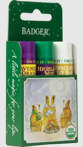Badger Lip Balm Green 3pk