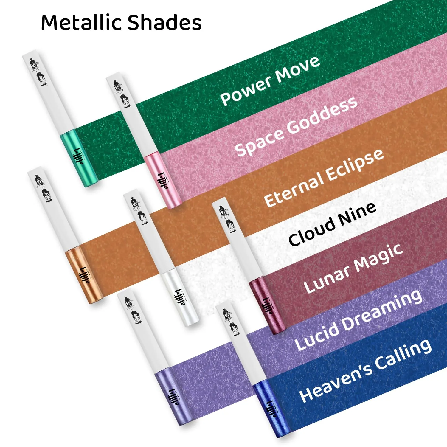 Elitty Purple Pop Colour Eyeliner, Metallic Finish | Long Lasting, Water Proof, Smudge Proof | Amla and Almond oil enriched| Vegan & Cruelty Free, Easy Application, Liquid Eyeliner (Lucid Dreaming) - 4ml
