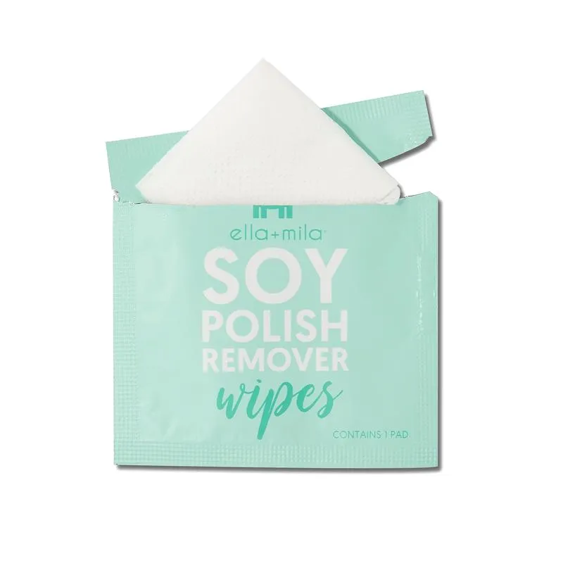 ella mila - Soy Nail Polish Remover Wipes - Unscented - 12PK