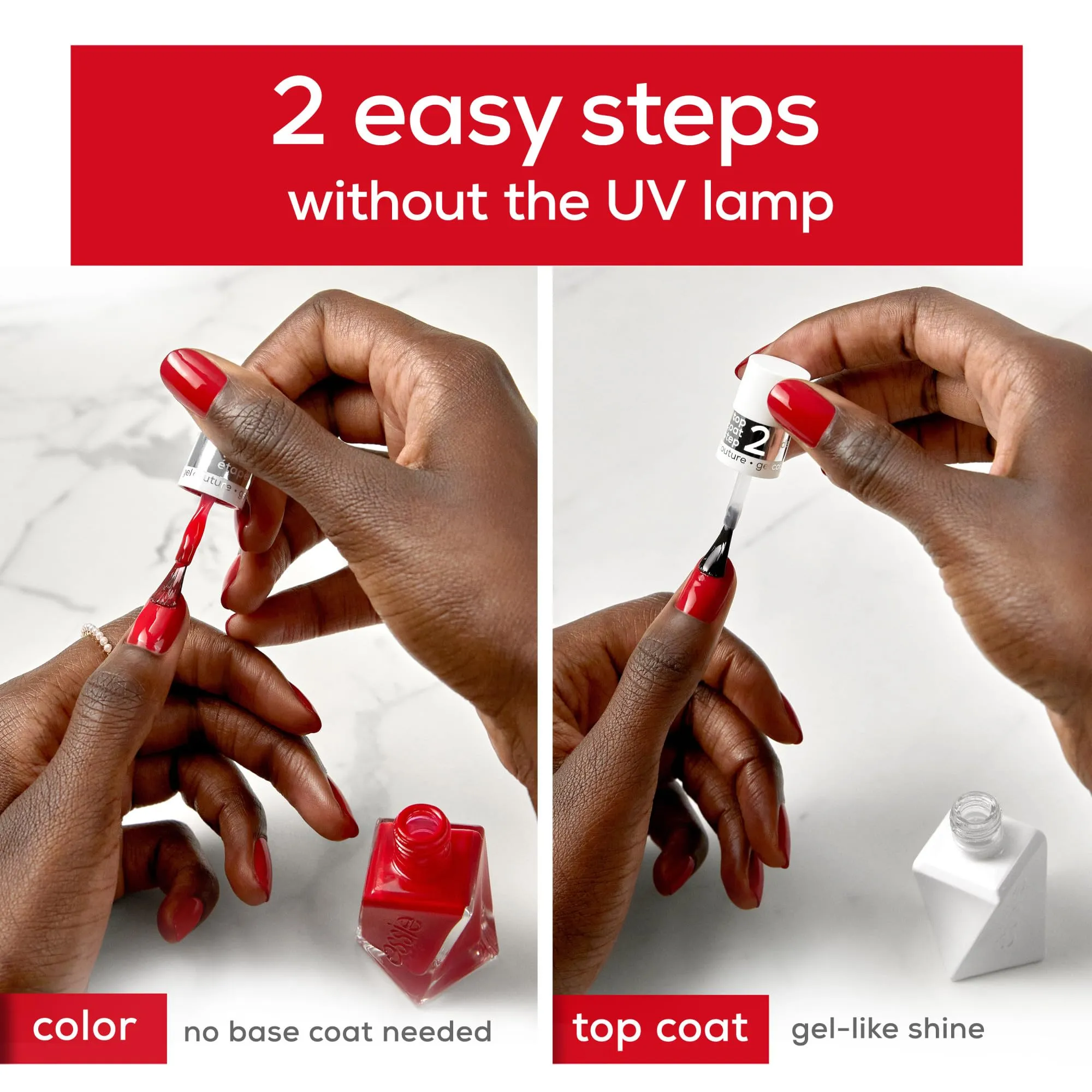 essie Gel Couture 2-Step Longwear Nail Polish, Model Clicks, Red Nail Polish, 0.46 fl. oz.