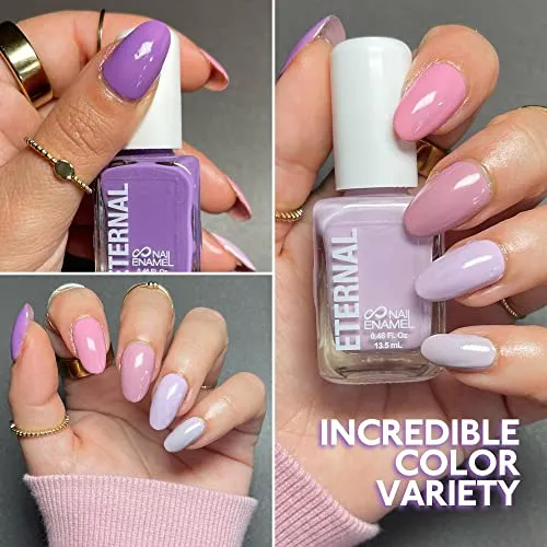 Eternal Pastel Nail Polish Sets for Women (LILAC PINK) - Pastel Nail Polish Set for Girls | Quick Dry & Long Lasting Nail Polish Kit for Home DIY Manicure & Pedicure | Made in USA, 13.5mL (Set of 5)