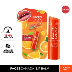 Faces Canada Lip Balm | 12Hr Moisture For Dry, Chapped Lips | Vitamin C | Spf 15 | Orange   Mint Orange Mint 01 (4.5 G)