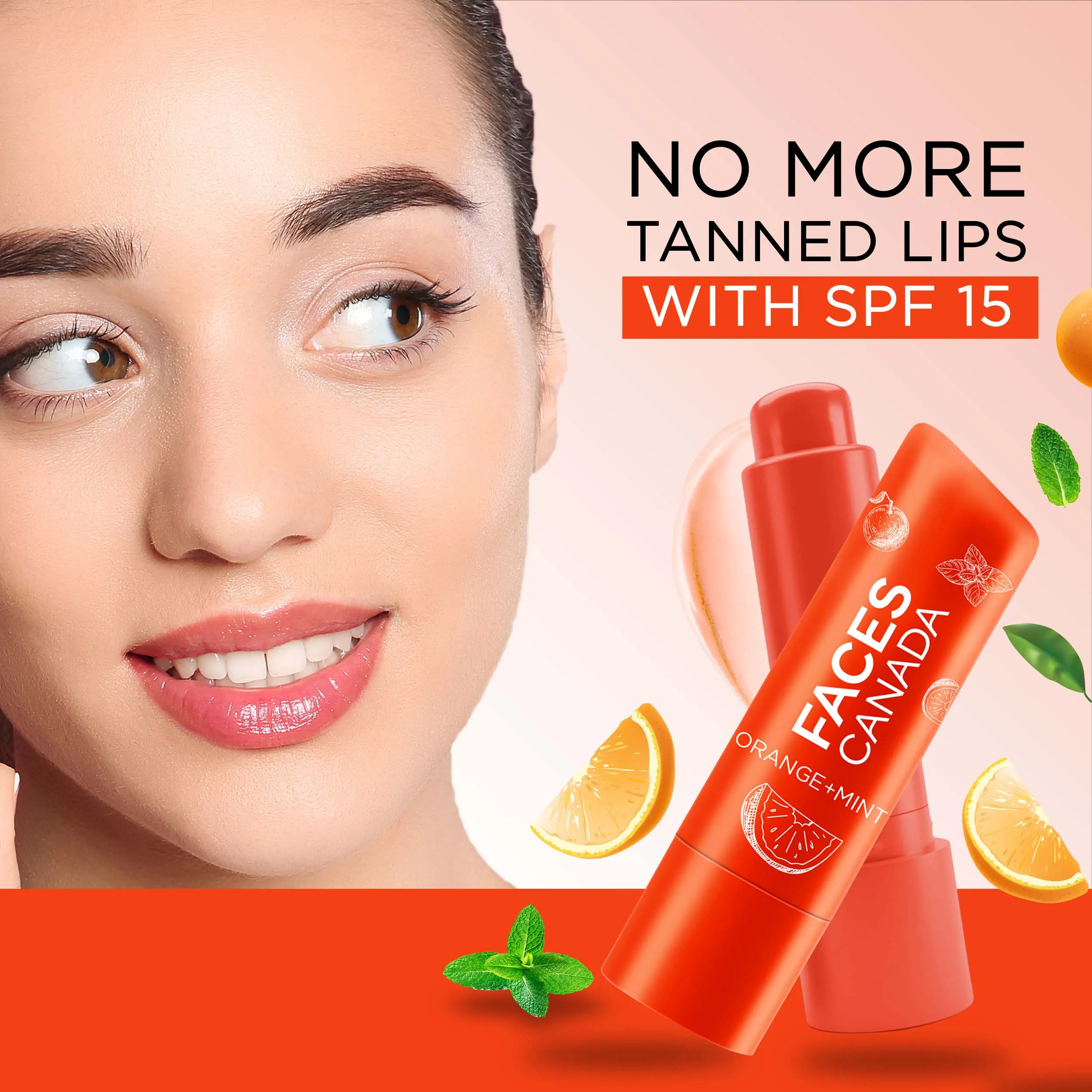 Faces Canada Lip Balm | 12Hr Moisture For Dry, Chapped Lips | Vitamin C | Spf 15 | Orange   Mint Orange Mint 01 (4.5 G)