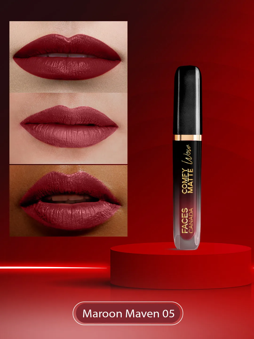 FC Comfy Matte Wow Liquid Lipstick Maroon Maven 05 3.8ml