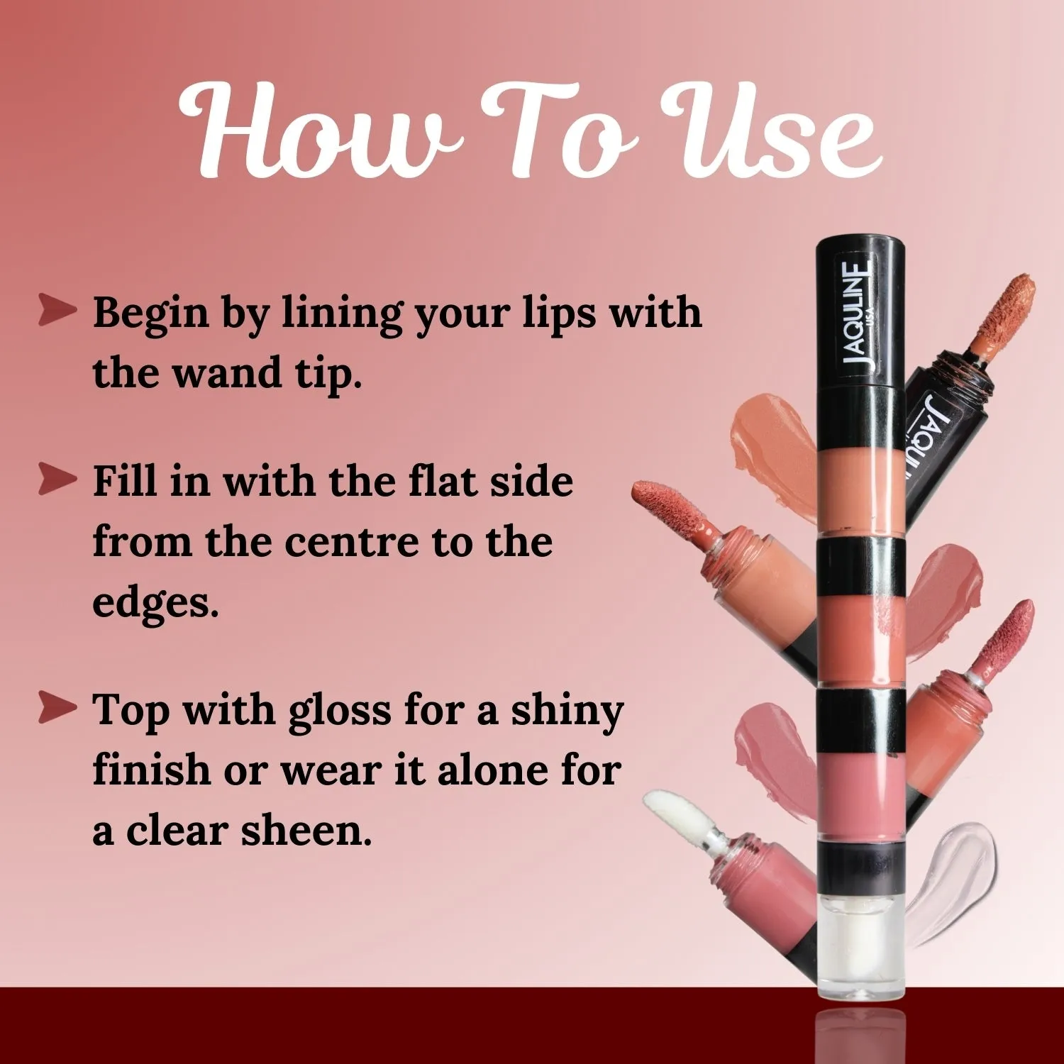 Jaquline USA Stack Attack 4 in 1 Liquid Lipstick-Nude Mood (Nude Beige  Nude Brown  Nude Pink   Transparent Gloss) 4ml Light Weight, Long Lasting Hydration, 8 Hrs Stay