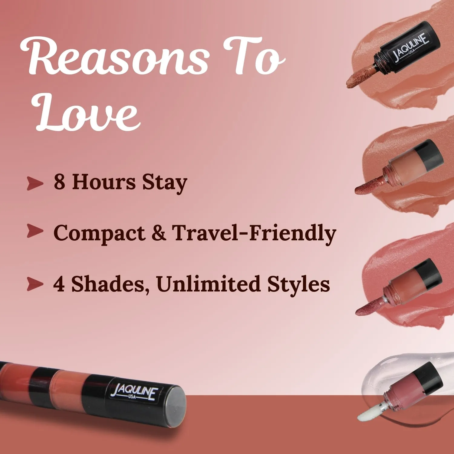 Jaquline USA Stack Attack 4 in 1 Liquid Lipstick-Nude Mood (Nude Beige  Nude Brown  Nude Pink   Transparent Gloss) 4ml Light Weight, Long Lasting Hydration, 8 Hrs Stay
