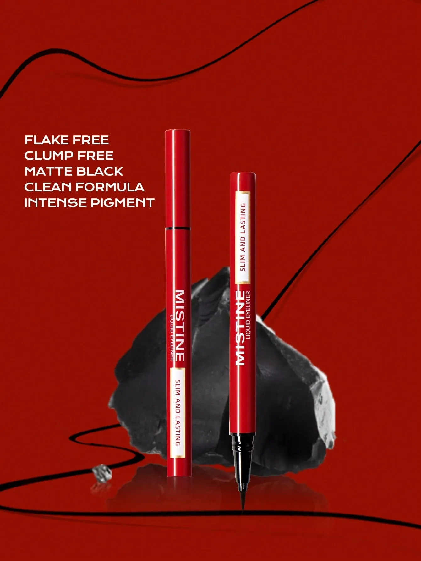 MISTINE Waterproof Eyeliner Smudge Proof Brown Liquid Eyeliner With Precise Flex Tip,Ultra-Silky Formula,Quick Drying Brown Eyeliner Pen,Vegan & Cruelty-Free,1 Count