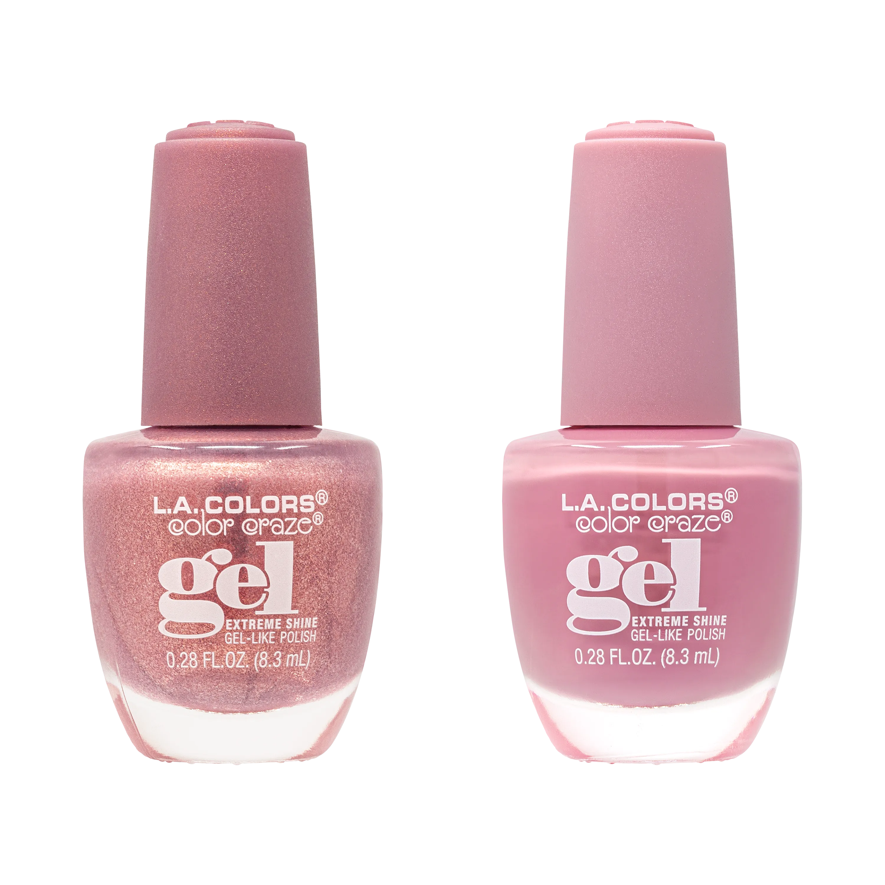 SET 2 MINI ESMALTES GEL LIKE NAIL POLISHES BEAUTY - LA COLORS
