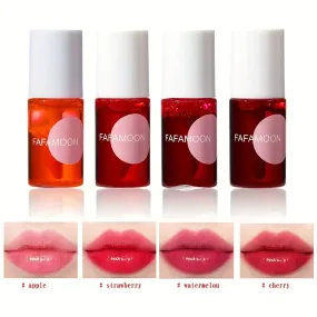 Toleet Christmas Thanksgiving gifts Winter Makeup Ideas 4 color Fruity Lip Tint Water Gloss Tint,Moisturizing Waterproof Liquid Lipstick, Non-Stick,High Pigment,Long-Lasting Colors