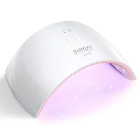 UV LED Nail Lamp, SUNUV Gel UV Light Nail Dryer for Gel Nail Polish Curing Lamp with Sensor 2 Timers SUN9C Pink Valentine Gift for Woman Girl
