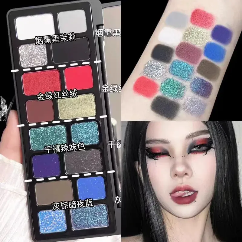 Yeknu Eyeshadow Palettes Blue Green Earth Color Eye Shadow Spring Summer Cool Tone Shadow Palette Matte Eye Pigments Korea Makeup