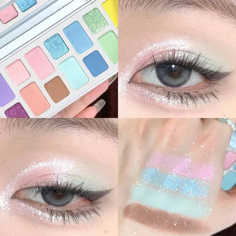 Yeknu Eyeshadow Palettes Blue Green Earth Color Eye Shadow Spring Summer Cool Tone Shadow Palette Matte Eye Pigments Korea Makeup