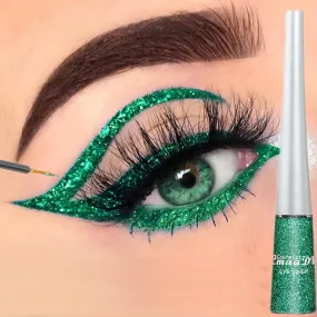 Yeknu Long-Lasting Liquid Eyeliner Pen - Shimmer in Silvery, Green & Blue | Waterproof, Smudge-Proof Makeup